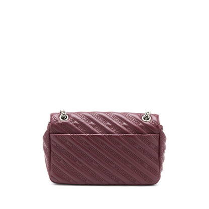 Balenciaga Logo Shoulder Bag Dark Red SHW