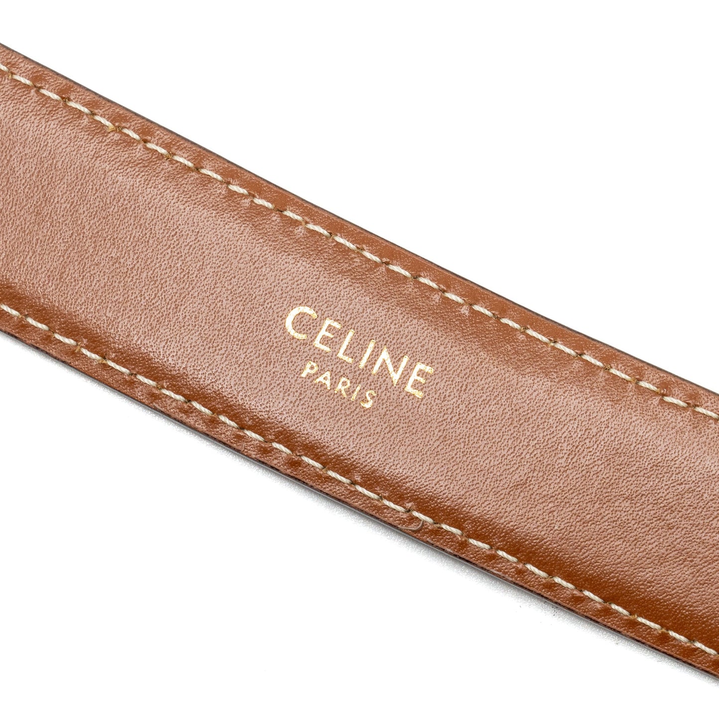 Celine size 80 SMALL TRIOMPHE BELT IN NATURAL CALFSKIN TAN GHW