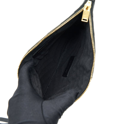 Saint Laurent Monogram Quilted Leather Pouch Black GHW