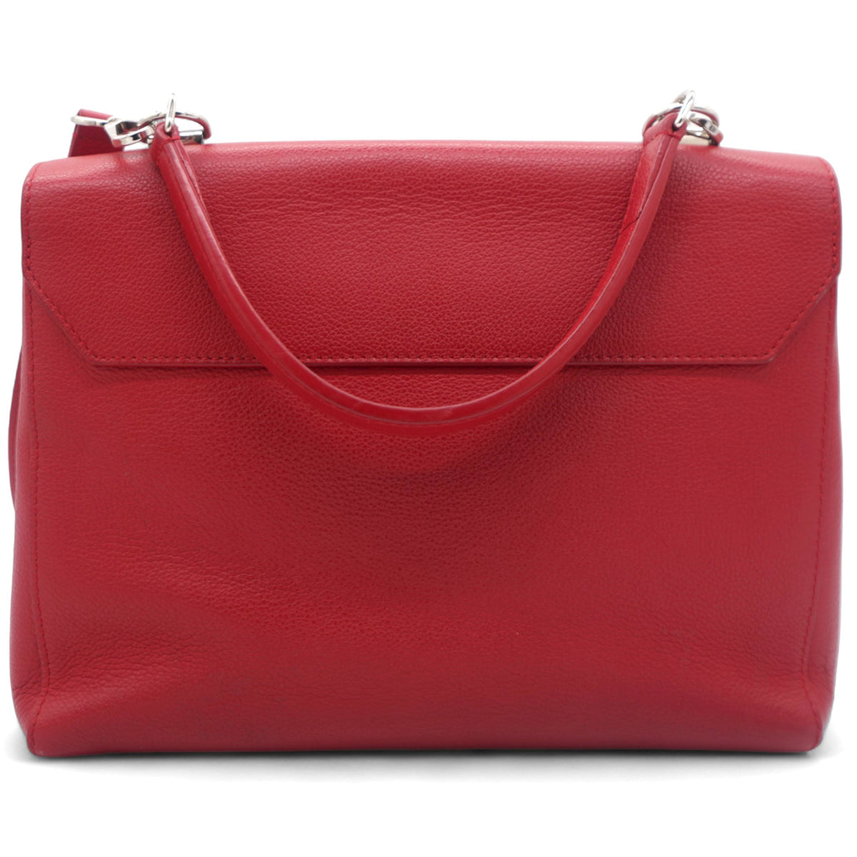 Louis-vuitton Red Leather Lockme II BB Top Handles