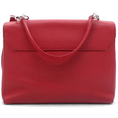Louis-vuitton Red Leather Lockme II BB Top Handles
