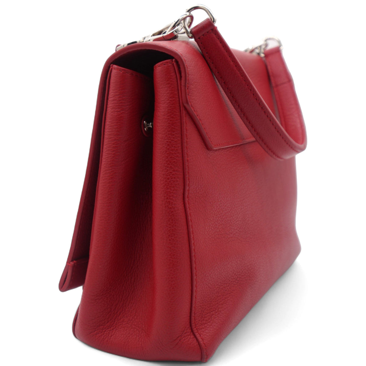 Louis-vuitton Red Leather Lockme II BB Top Handles