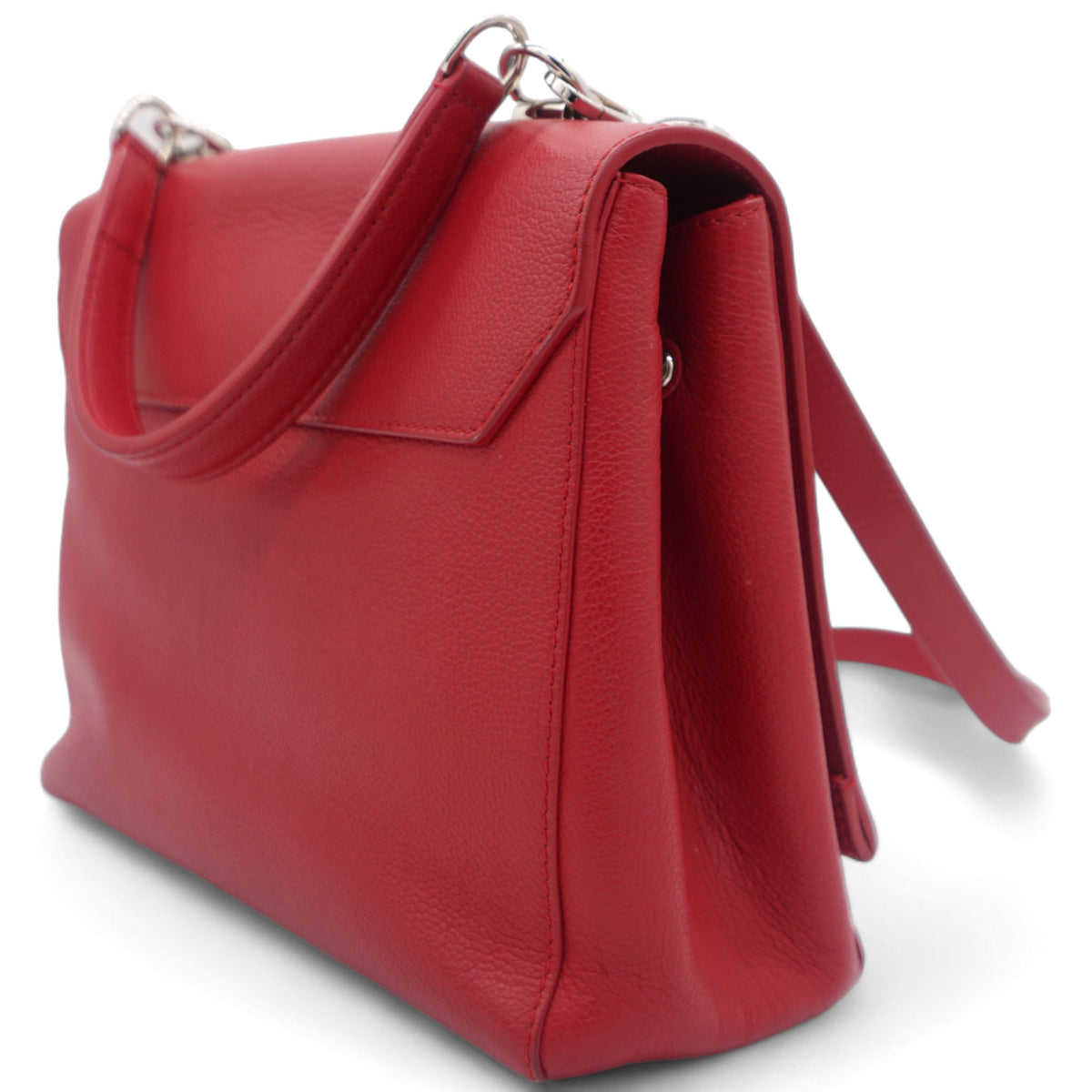 Louis-vuitton Red Leather Lockme II BB Top Handles