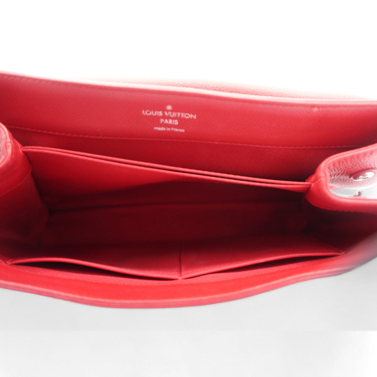 Louis-vuitton Red Leather Lockme II BB Top Handles