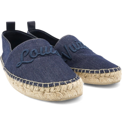 Louis-vuitton Canvas Waterfall Espadrille Flats Marine Size36
