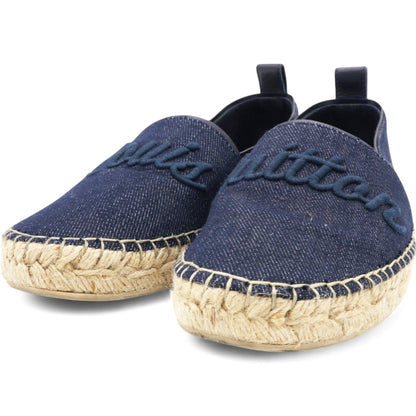 Louis-vuitton Canvas Waterfall Espadrille Flats Marine Size36