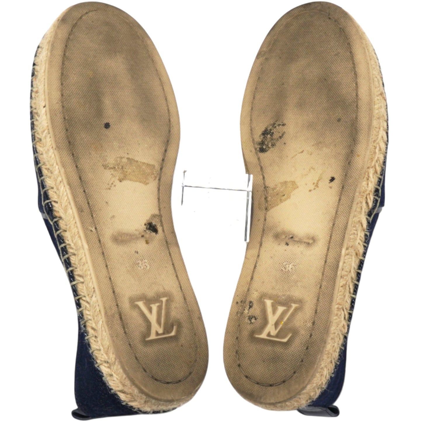 Louis-vuitton Canvas Waterfall Espadrille Flats Marine Size36