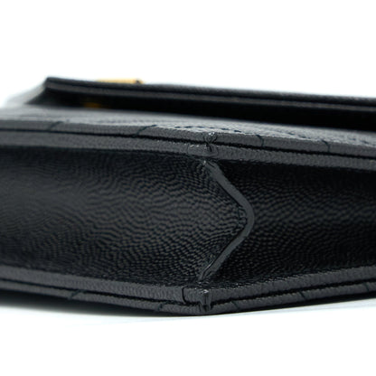 Saint Laurent/YSL Envelop Chain Wallet Black GHW