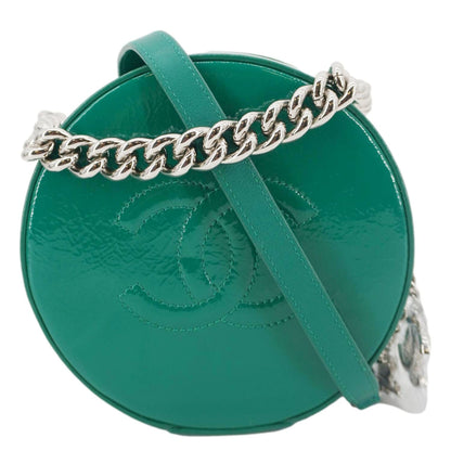 Chanel Round as Earth Patent Leather Crossbody Bag Green