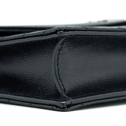 Saint Laurent/YSL Envelop Chain Wallet Caviar Black SHW