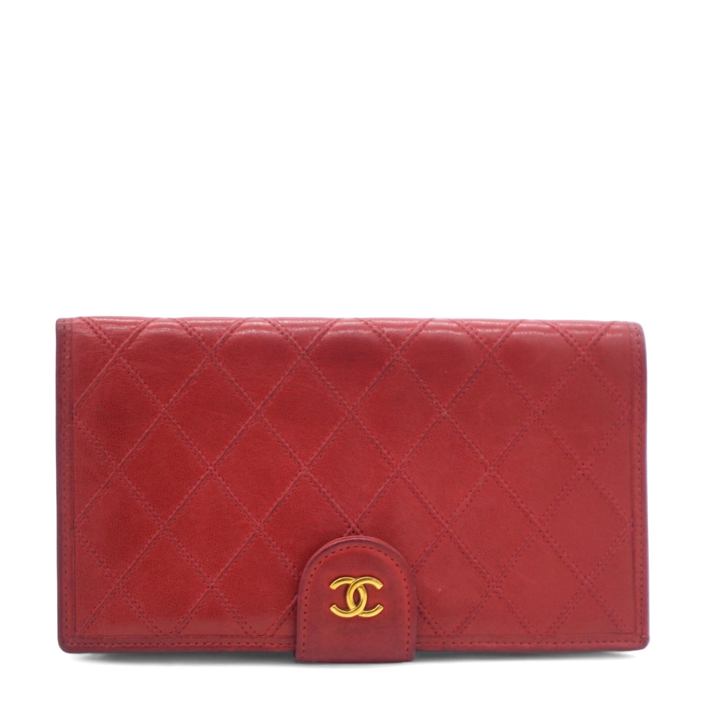 Long Calfskin Quilted Triofold Wallet