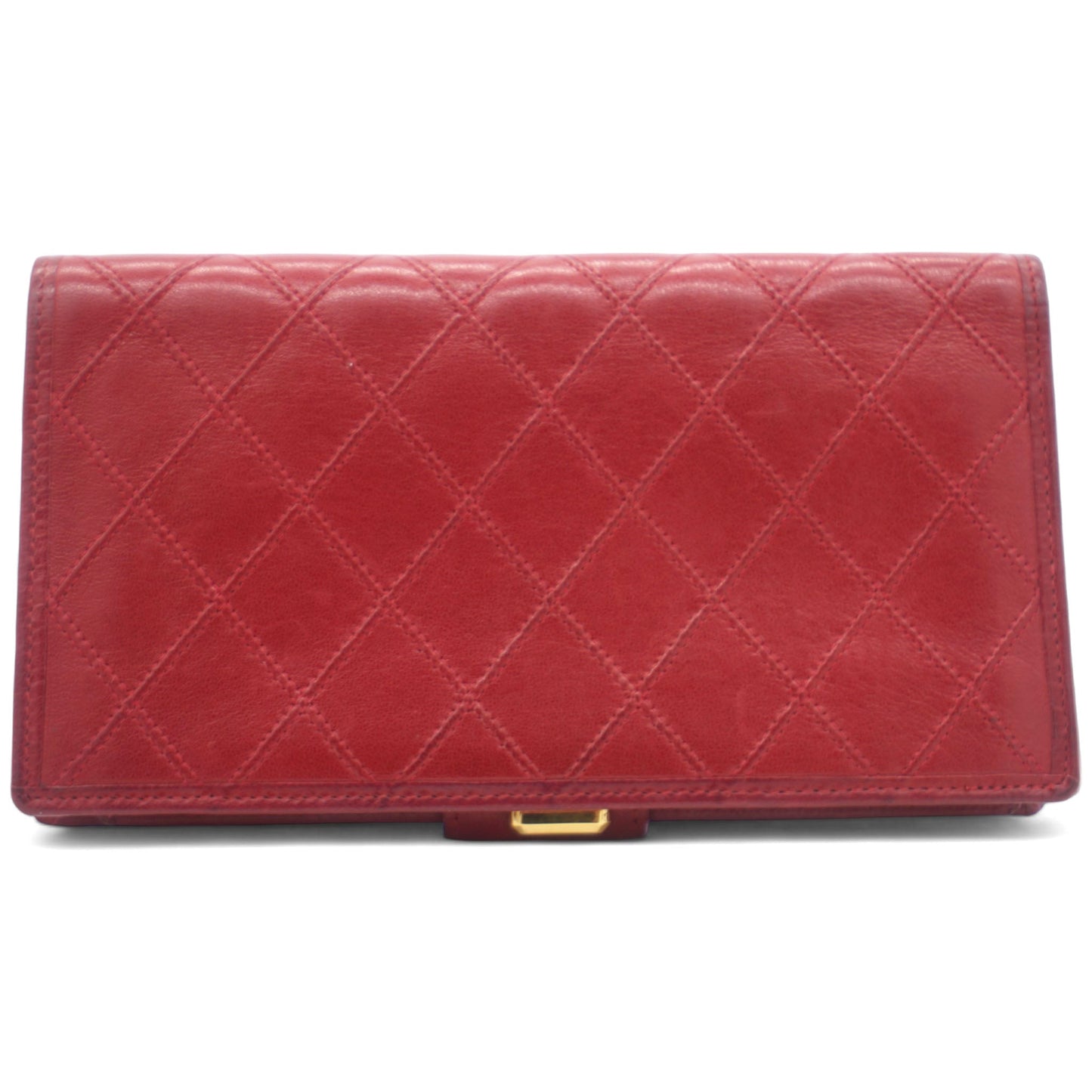 Long Calfskin Quilted Triofold Wallet