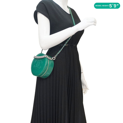 Chanel Round as Earth Patent Leather Crossbody Bag Green