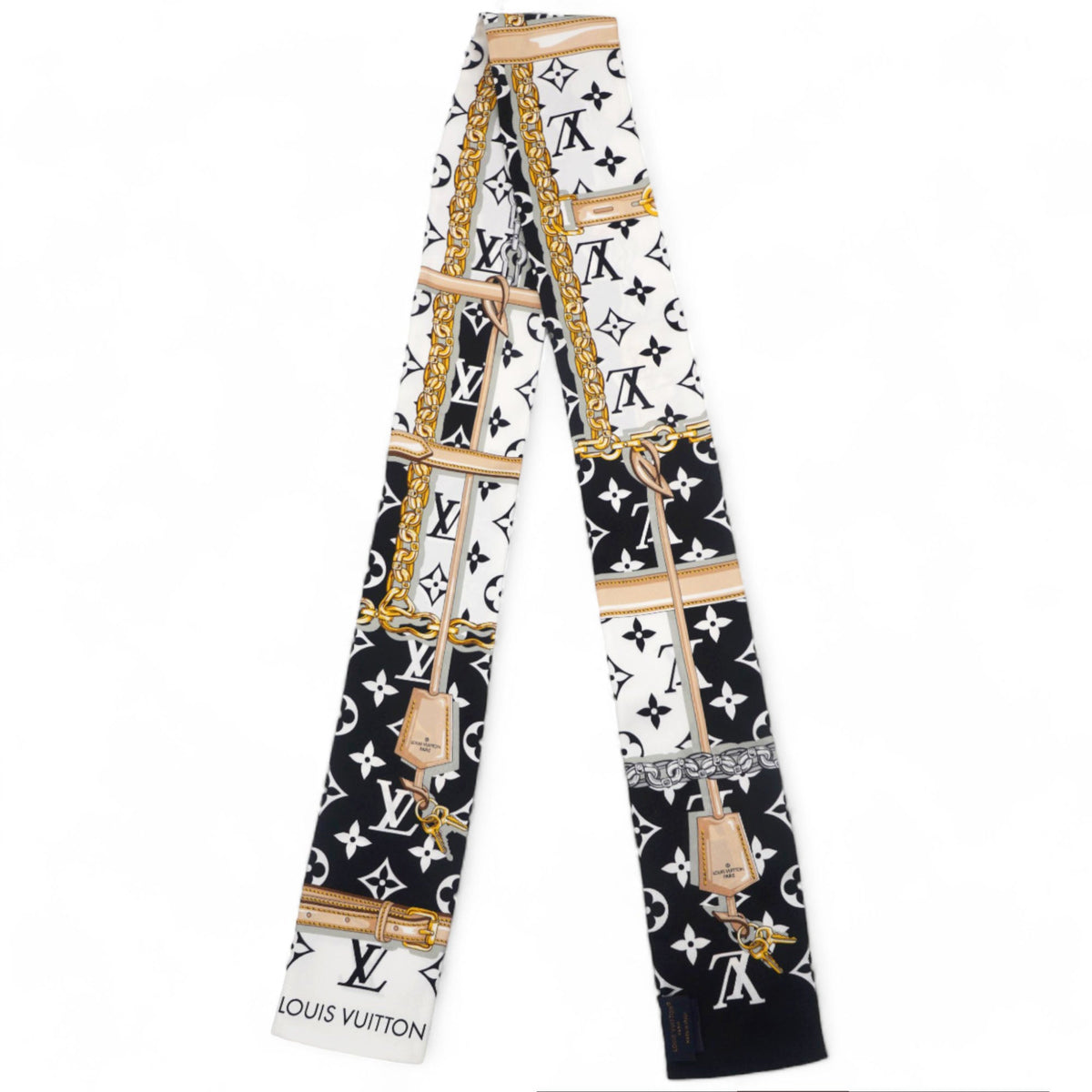 Louis-vuitton Black Logo Monogram Silk Bandeau
