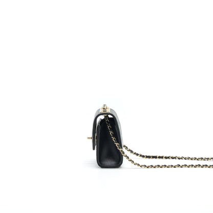 CHANEL MINI TRENDY CC CHAIN WALLET BLACK LGHW