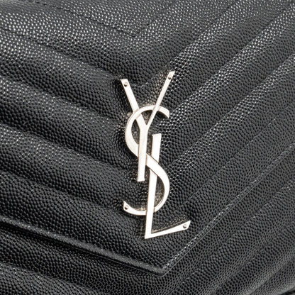 Saint Laurent/YSL Envelope Chain Wallet Calfskin Black SHW