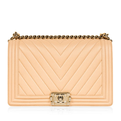 Large Boy Bag - Chevron Lambskin