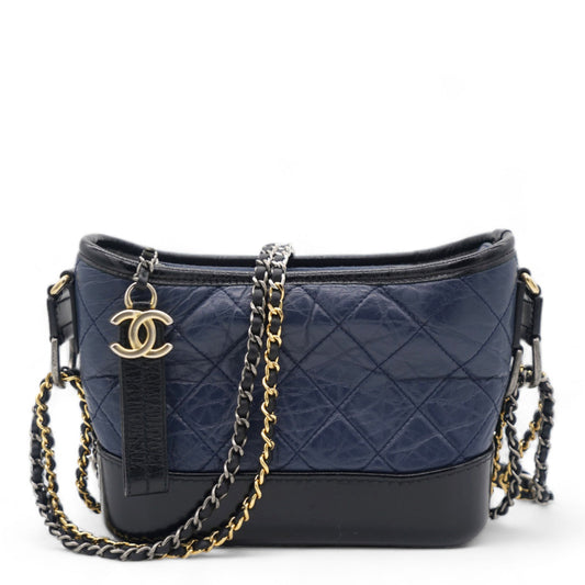Aged Calfskin Quilted Small Gabrielle Hobo