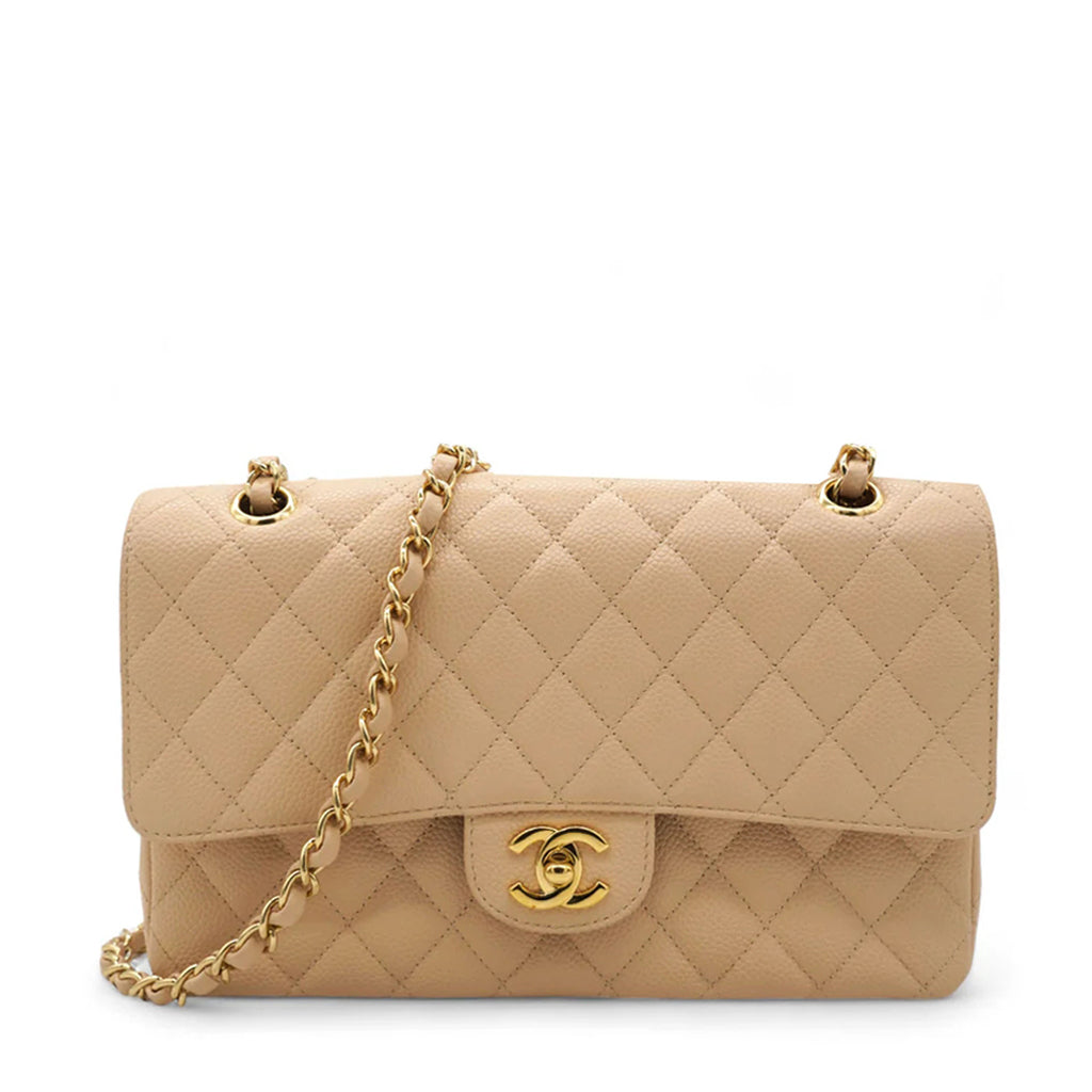 Classic Flap Medium Beige Clair Caviar