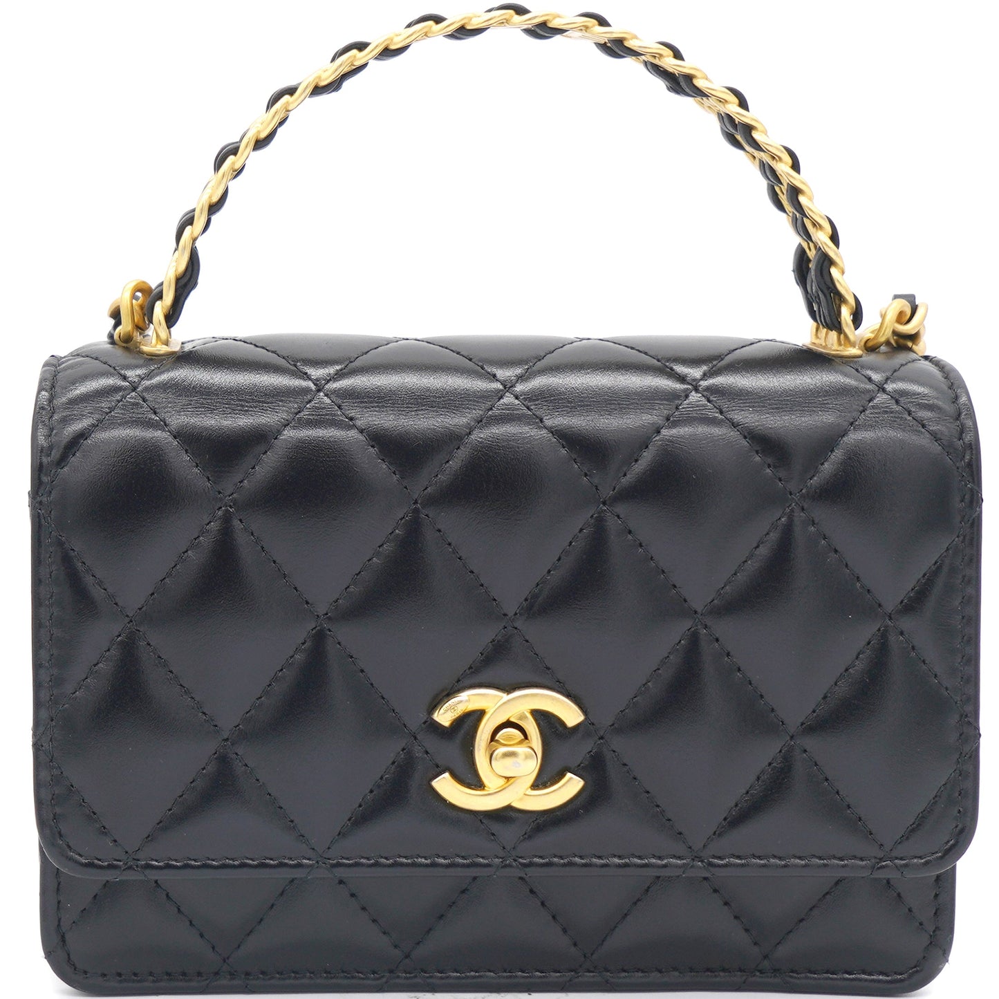 23P Top Handle Wallet on Chain Black