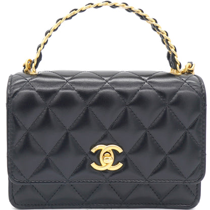 23P Top Handle Wallet on Chain Black