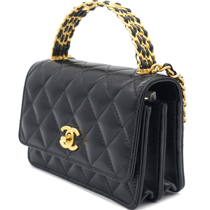 23P Top Handle Wallet on Chain Black