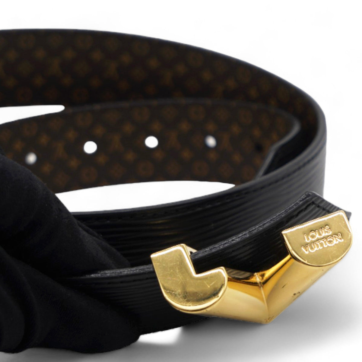 Louis-vuitton Epi LV Twist Belt 80 Black 32mm