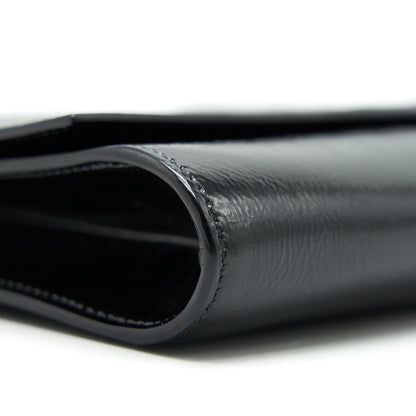 YSL PATENT LEATHER CLUTCH BLACK