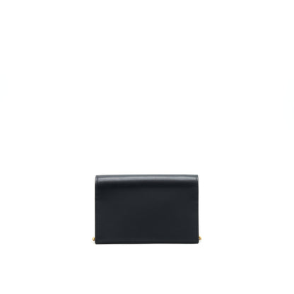 Saint Lauren  Kate wallet on chain with Tassel black GHW