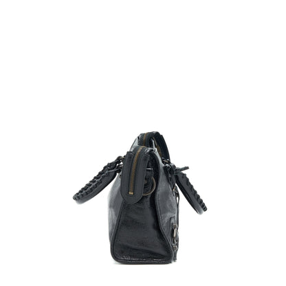 Balenciaga Small Classic City Crossbody Bag black with Logo print strap