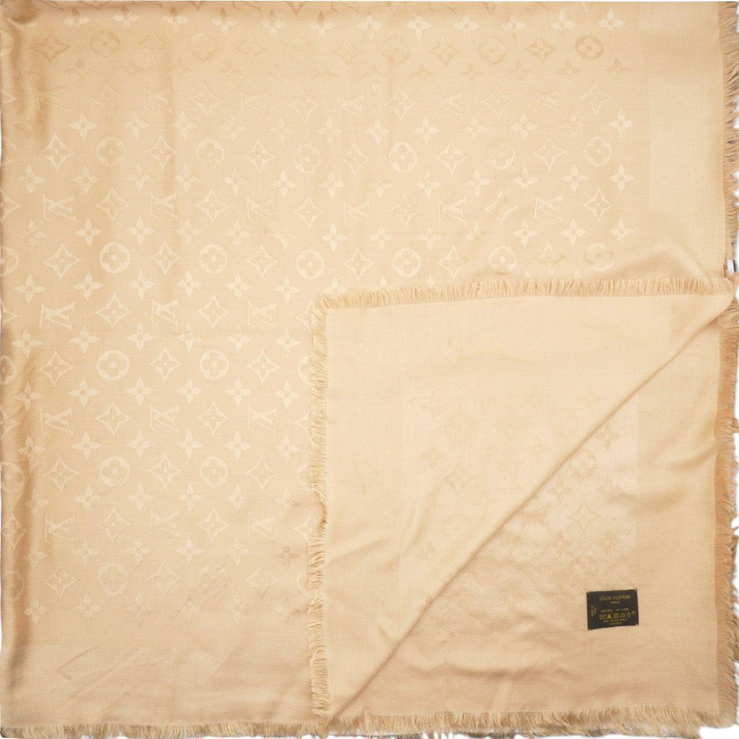 Louis-vuitton Monogram Shawl Beige 140*140