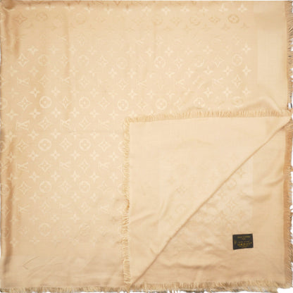 Louis-vuitton Monogram Shawl Beige 140*140