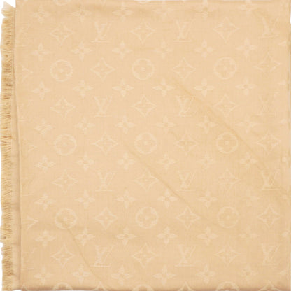 Louis-vuitton Monogram Shawl Beige 140*140