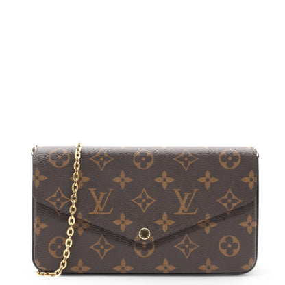 Louis-vuitton Monogram Pochette Felicie Chain Wallet