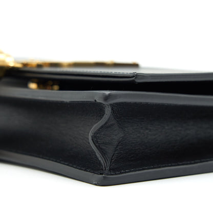 Saint Lauren  Kate wallet on chain with Tassel black GHW