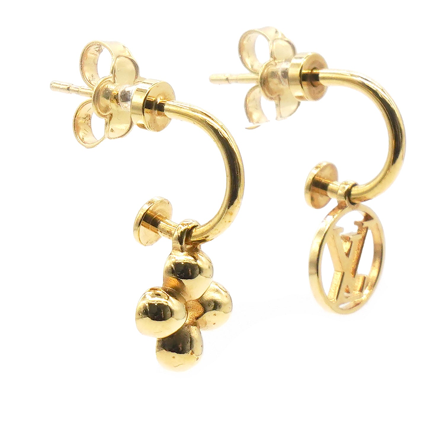 Louis-vuitton Brass Blooming Earrings Gold