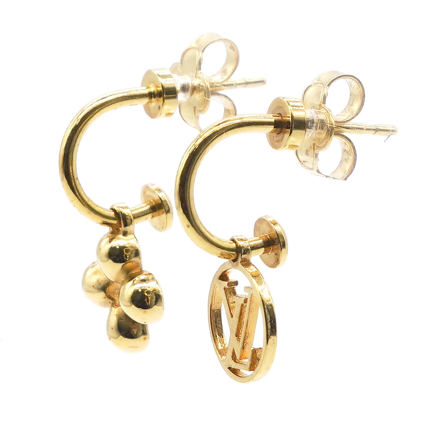 Louis-vuitton Brass Blooming Earrings Gold
