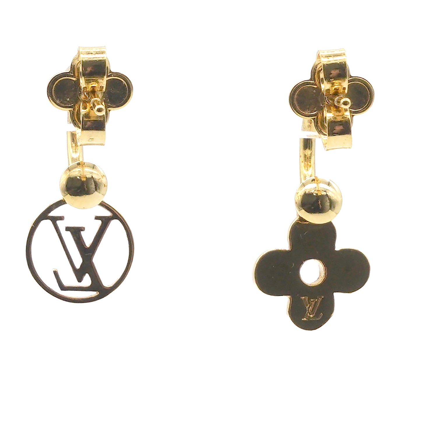 Louis-vuitton Brass Blooming Earrings Gold