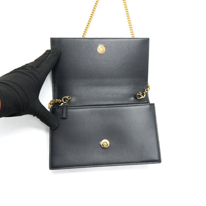 Saint Lauren  Kate wallet on chain with Tassel black GHW