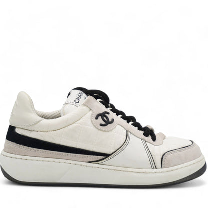 Suede Fabric Calfskin Women CC Sneakers 36