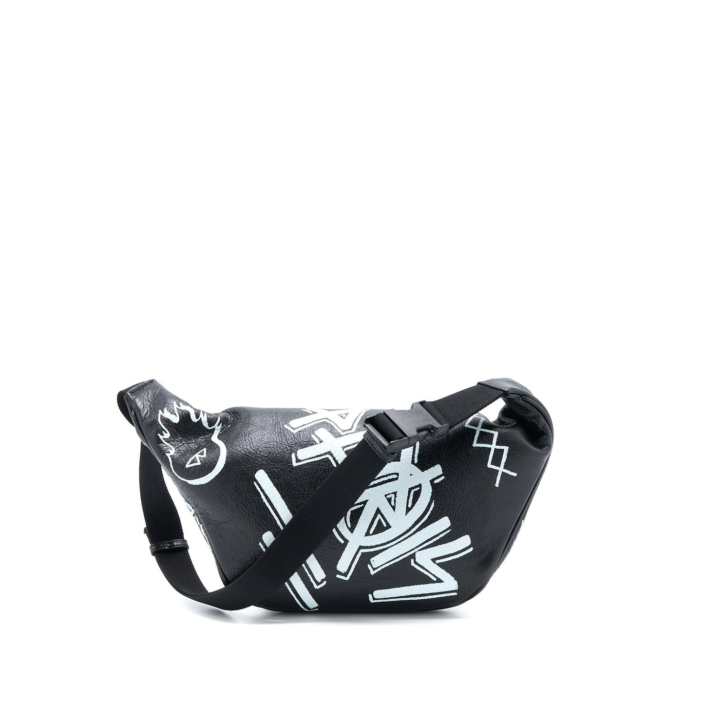 Balenciaga Graffiti Waist Bag Leather Black Ruthenium Hardware