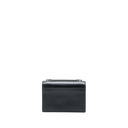 Saint Laurent Sunset Chain Wallet Smooth Calfskin Black SHW