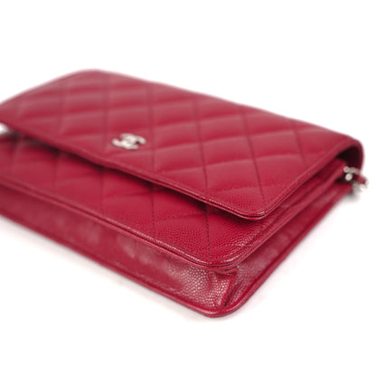 Chanel Wallet on Chain (WOC) Caviar 18B Red