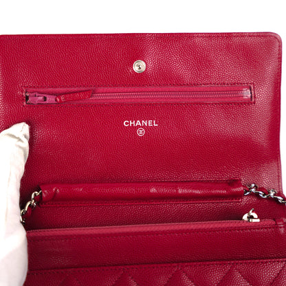 Chanel Wallet on Chain (WOC) Caviar 18B Red