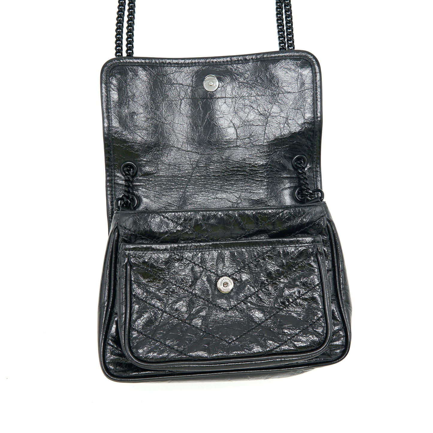 Saint Laurent Medium Niki Bag crinkled Vintage so black