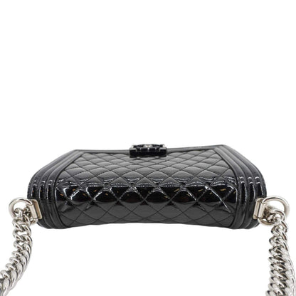 Chanel Boy Flap Medium Plexiglass Patent Leather Crossbody Bag Black