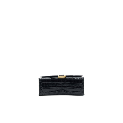 Balenciaga Hourglass XS Embossed calfksin black GHW