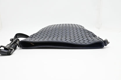 Bottega Veneta Small Crossbody in Dark Blue Intrecciato Leather