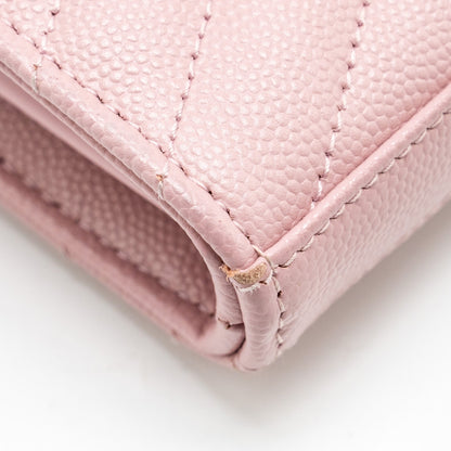 Saint Laurent / YSL Cassandre Matelasse Wallet on Chain Grained Calfskin PInk GHW