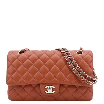 Chanel Classic Medium Double Flap Quilted Leather Shoulder Bag Red